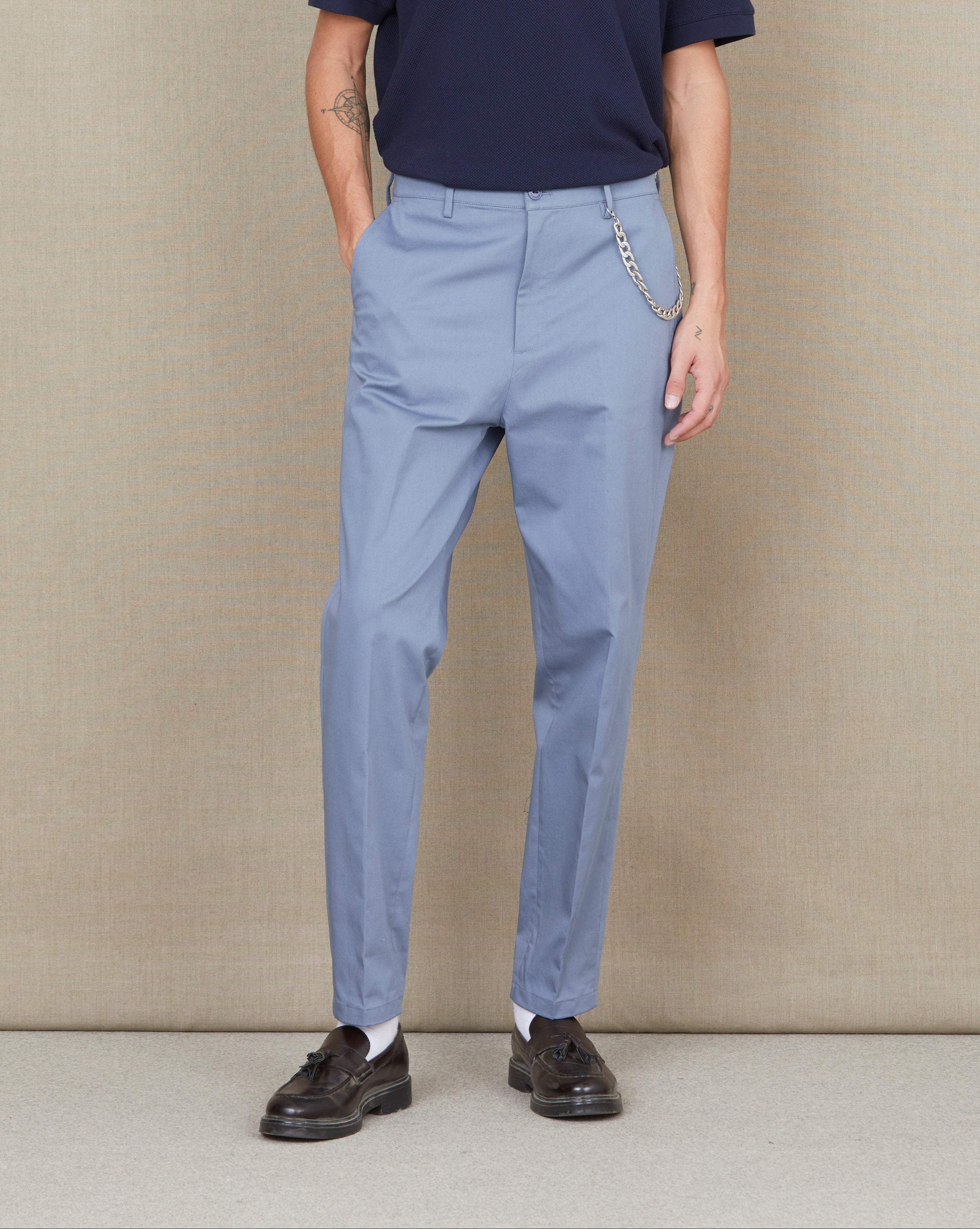 PANTALON PLEAT BLEU