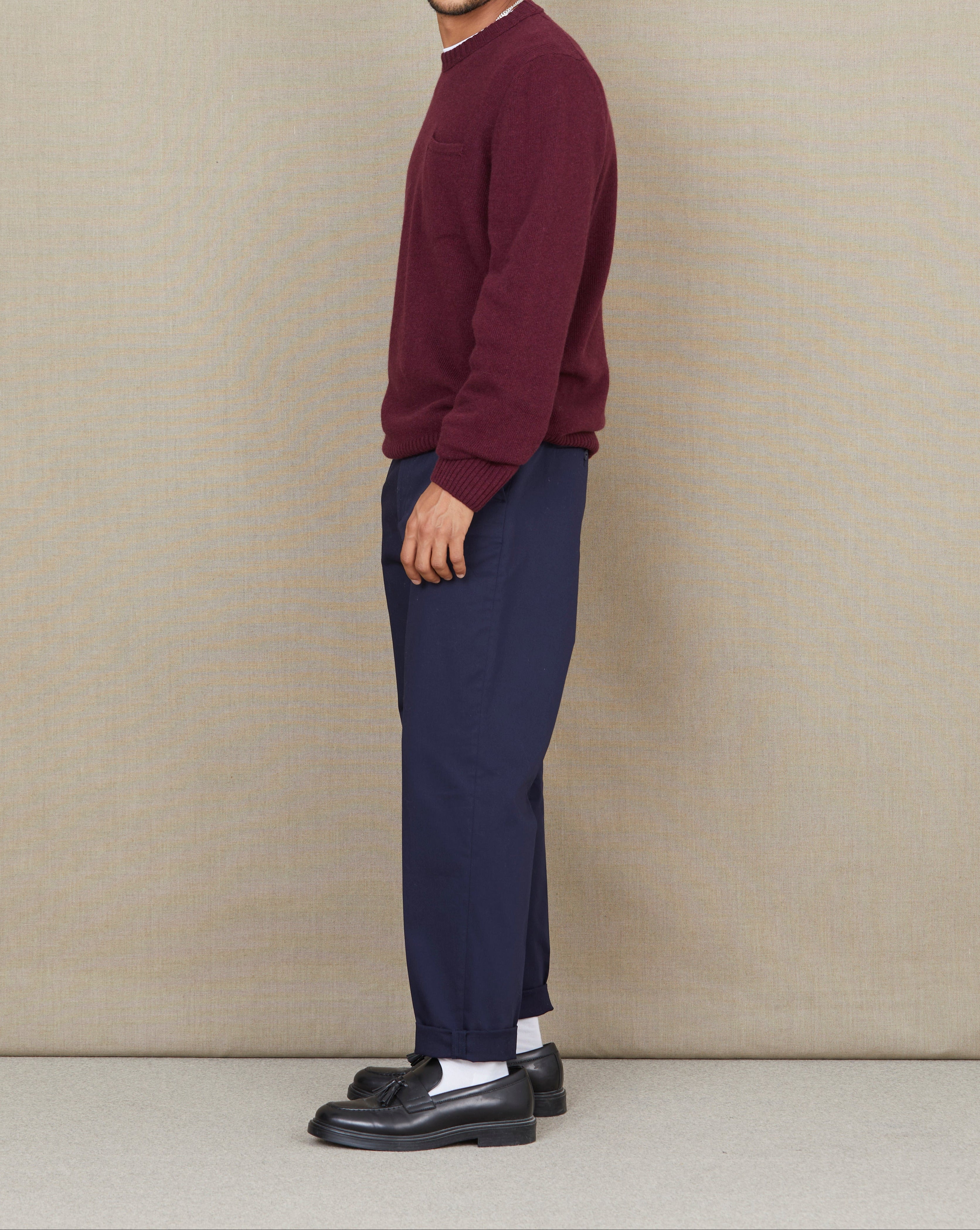 PULL POCKET WOOL BURGUNDY