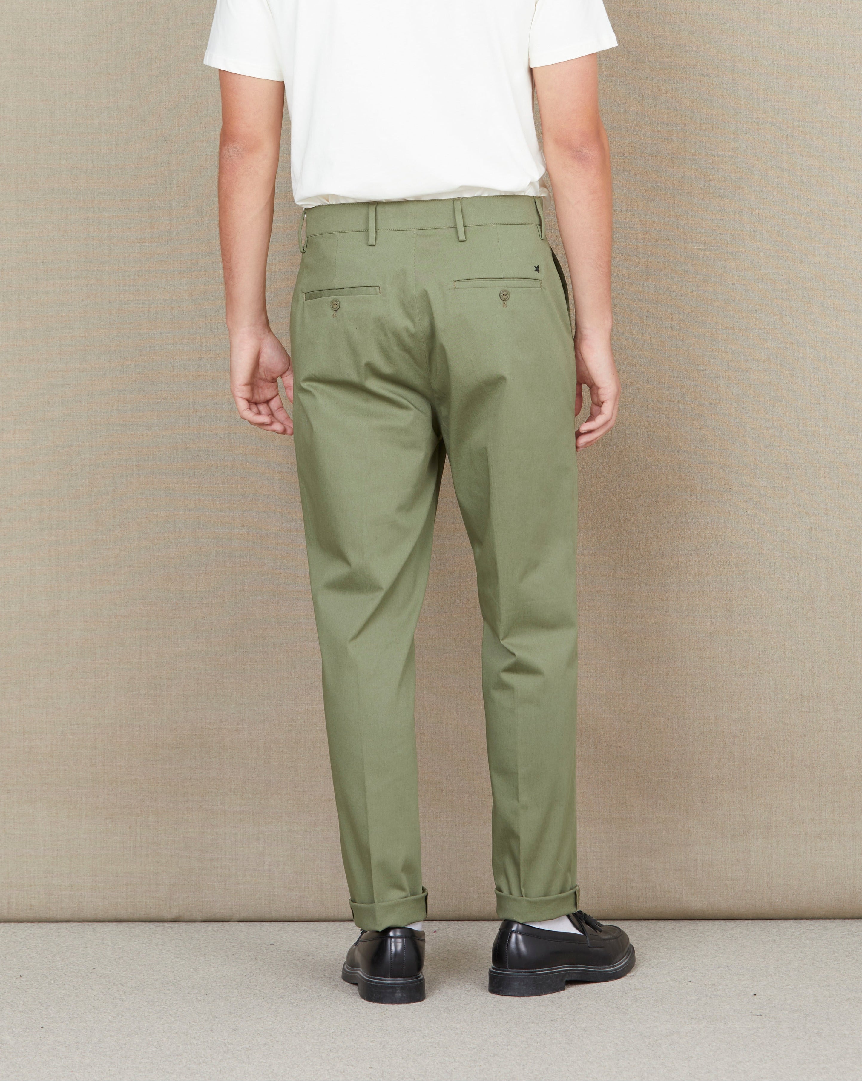 GREEN PLEAT PANTS