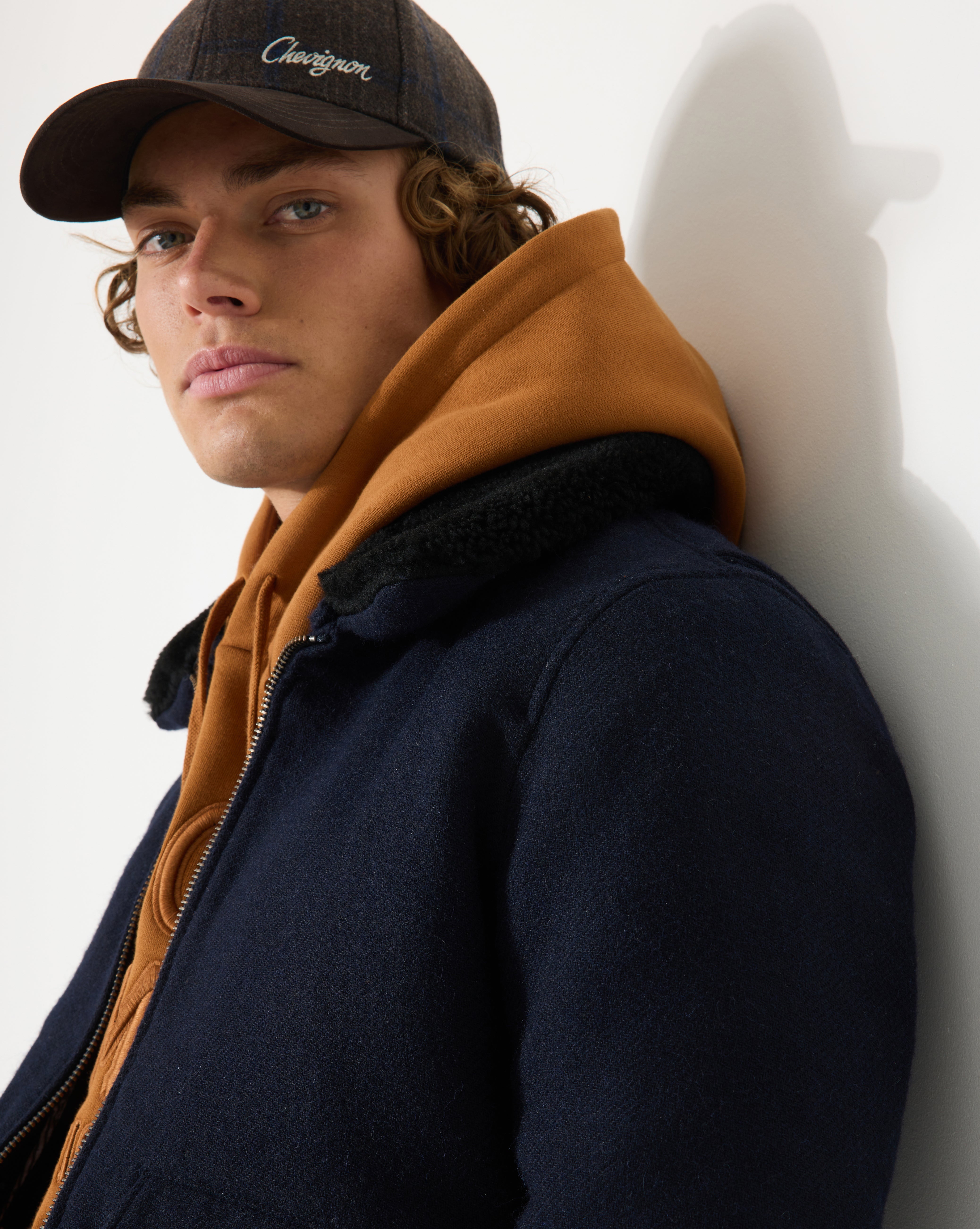 NAVY BLUE WOOL PILOT JACKET