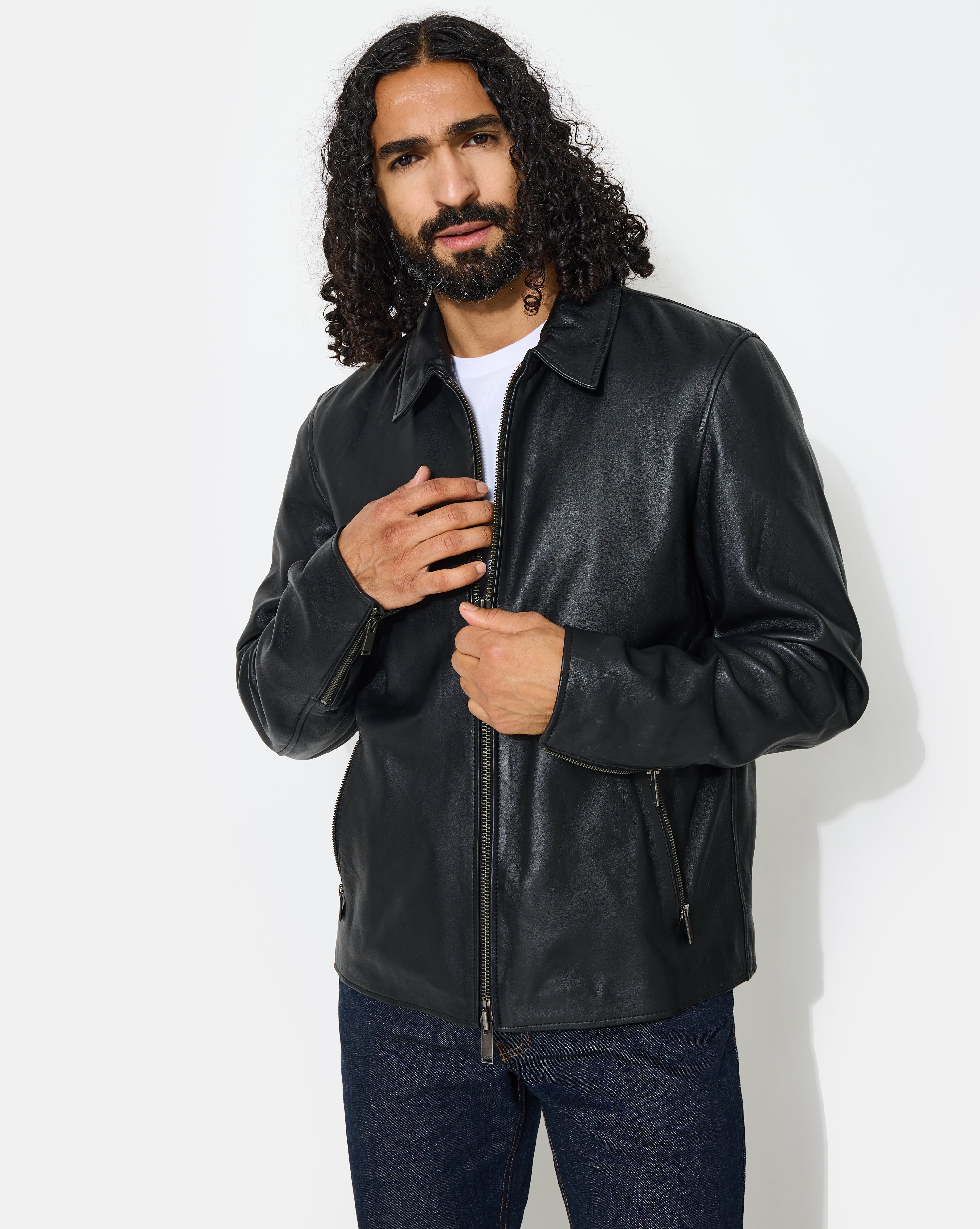 BLACK TROOPER LEATHER JACKET