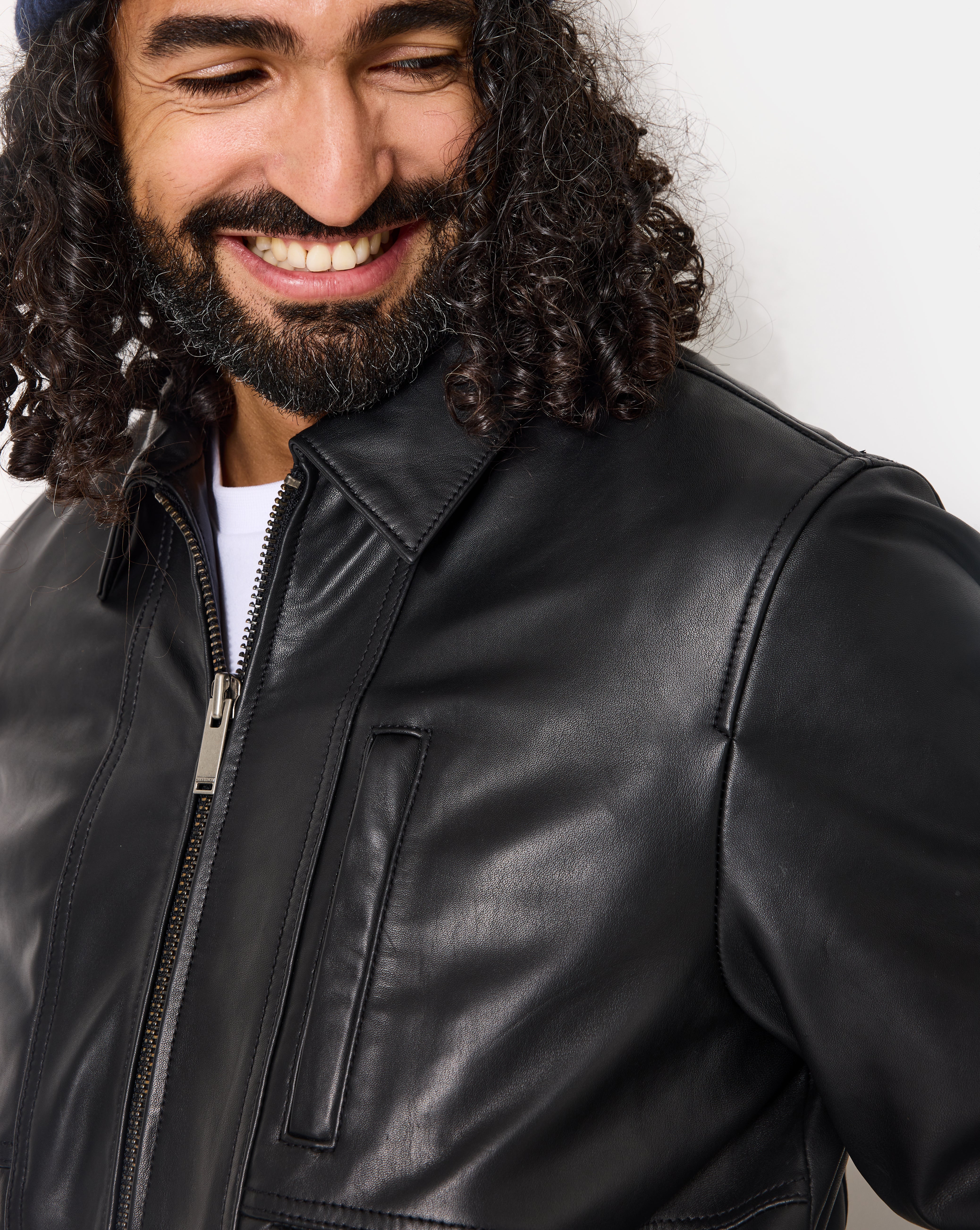 BLOUSON EN CUIR PAOLO NOIR