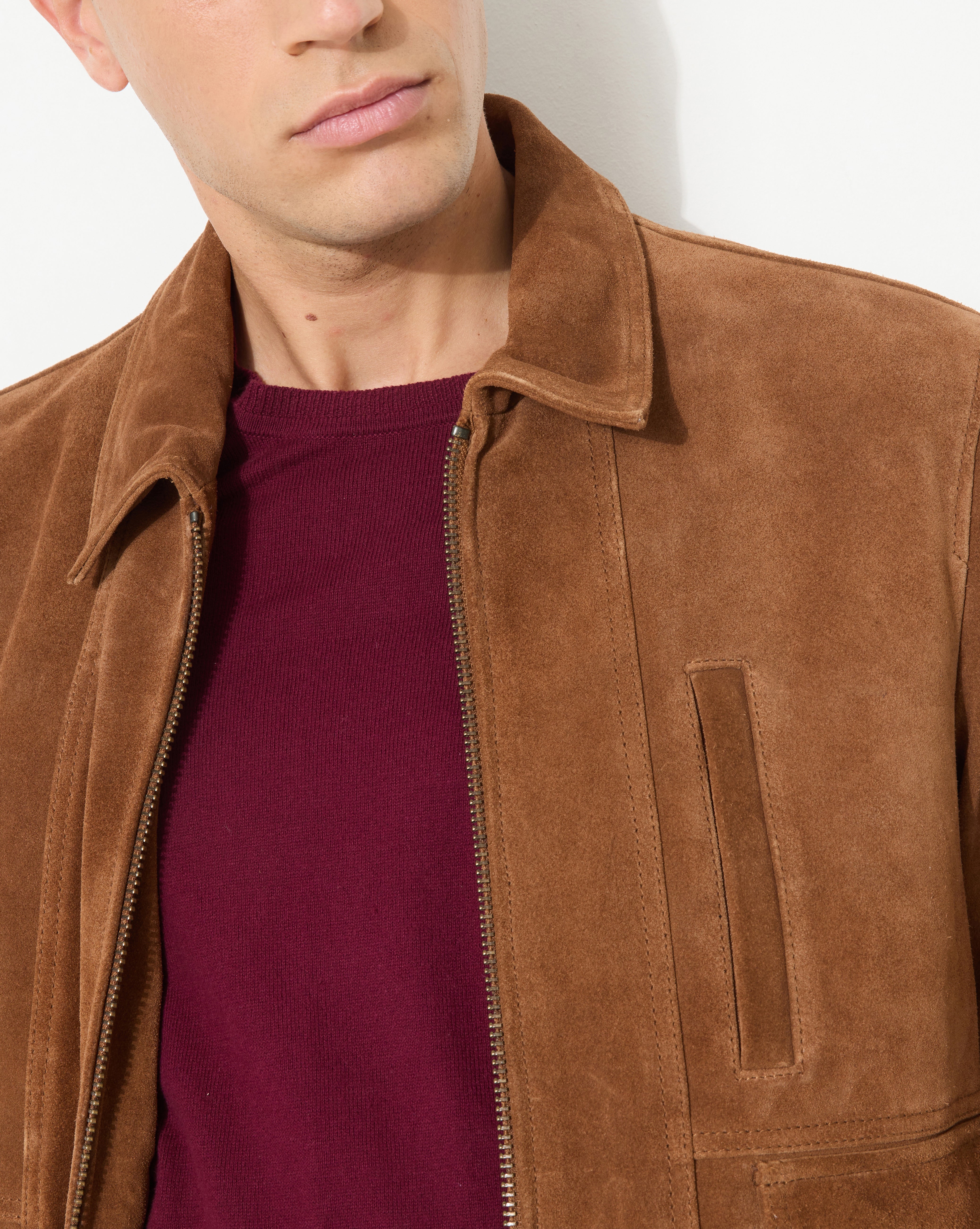 BLOUSON EN CUIR PAOLO MARRON