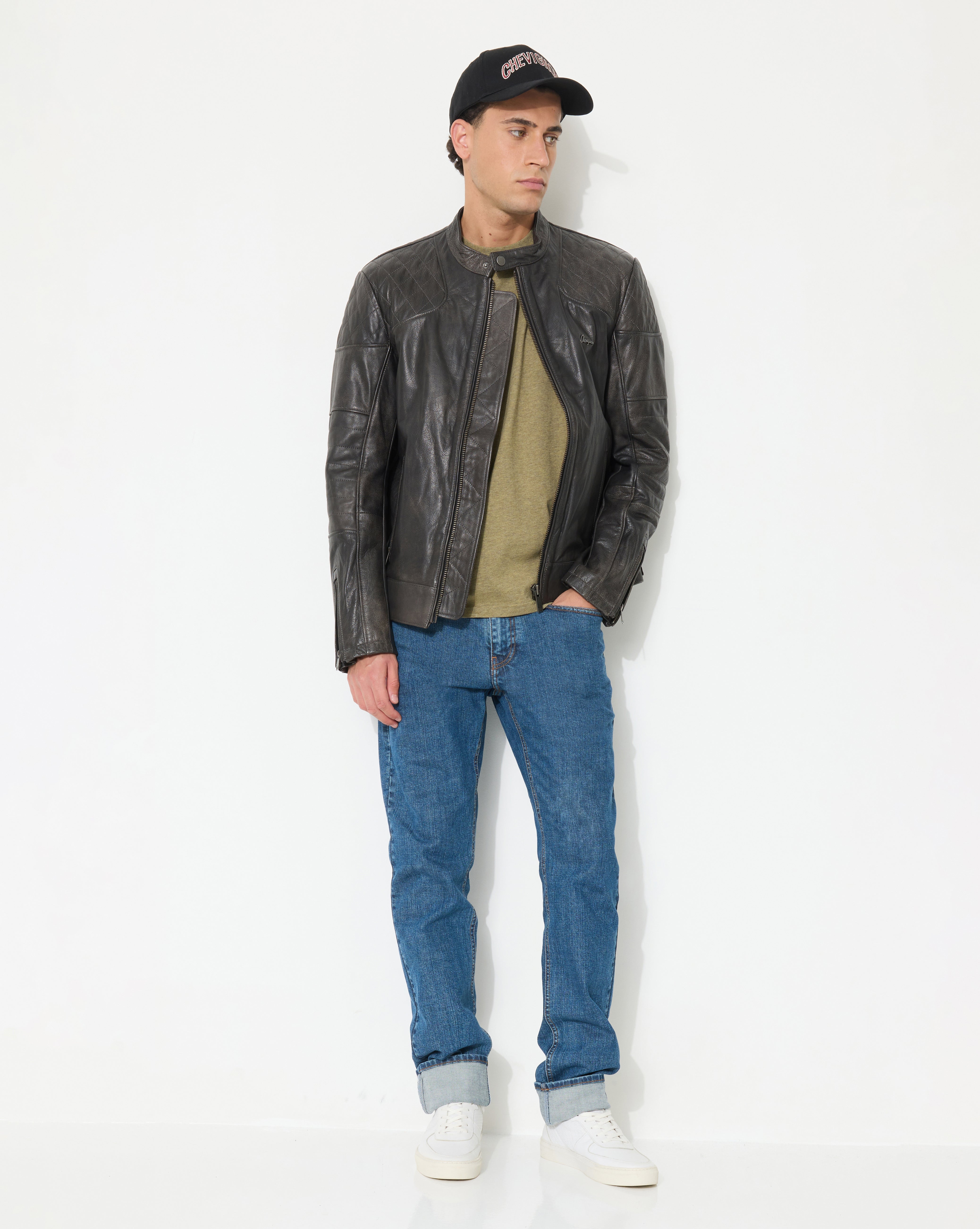 BLOUSON NEW BIKER GRIS