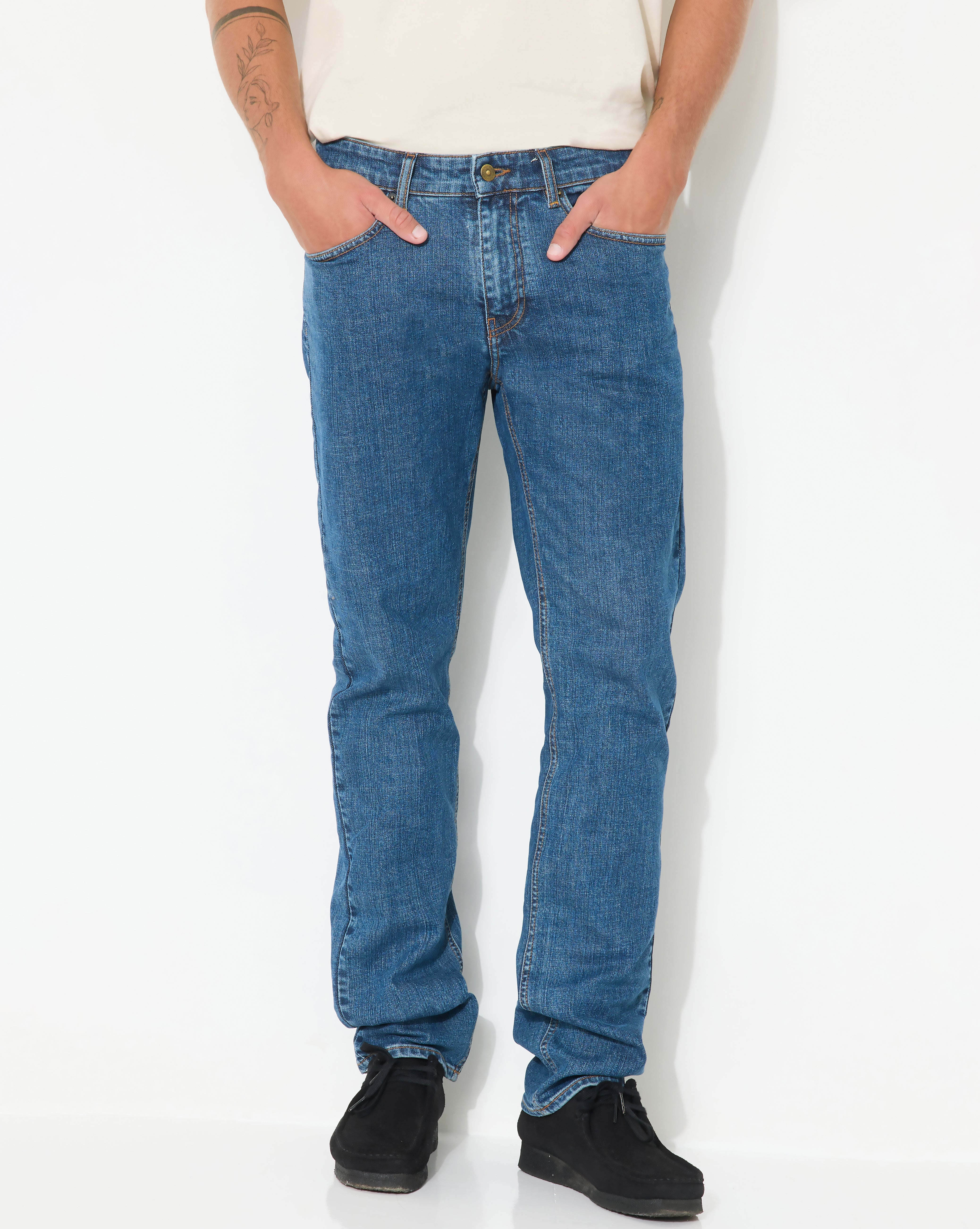 NAVY BLUE STRAIGHT DENIM JEANS