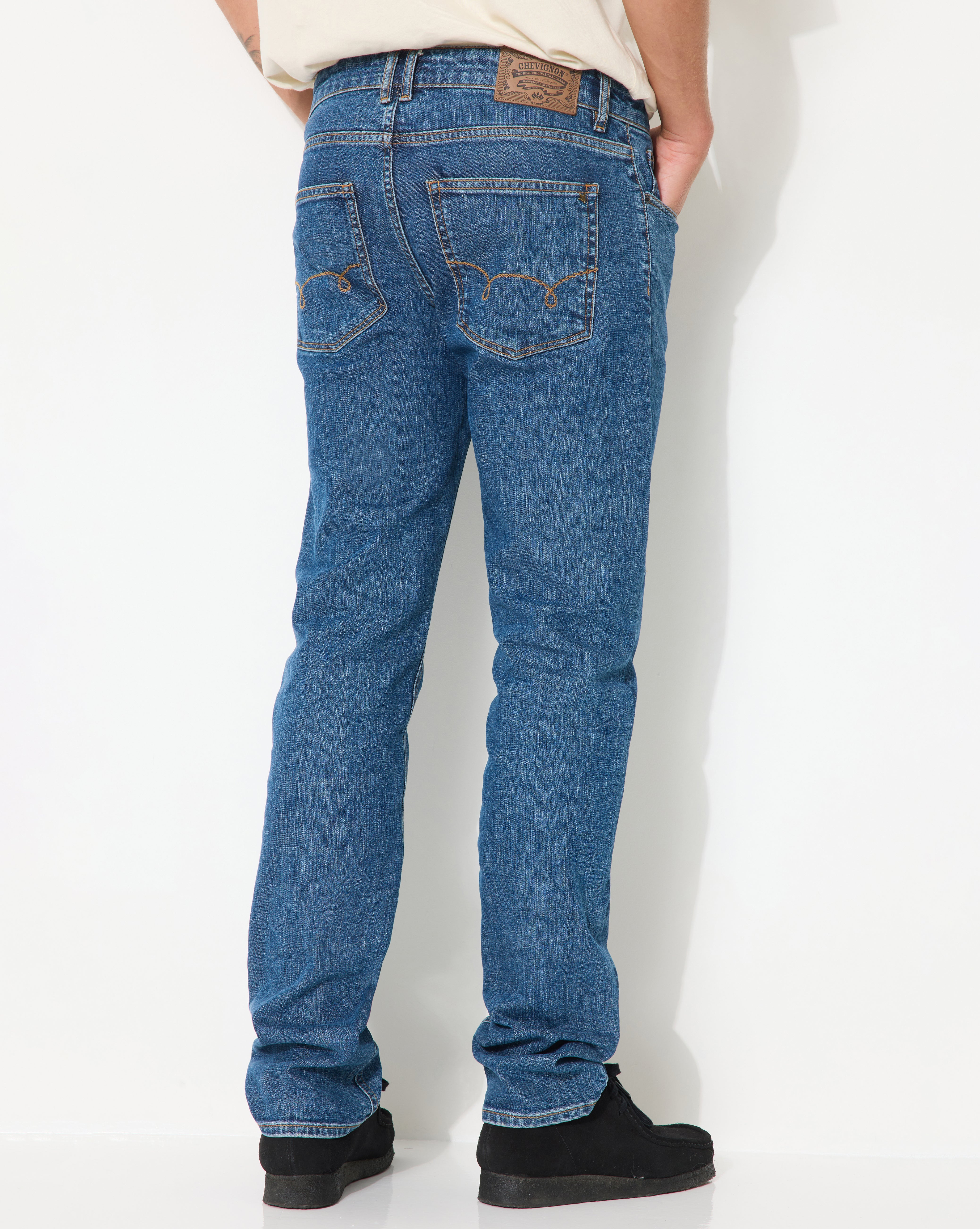 NAVY BLUE STRAIGHT DENIM JEANS