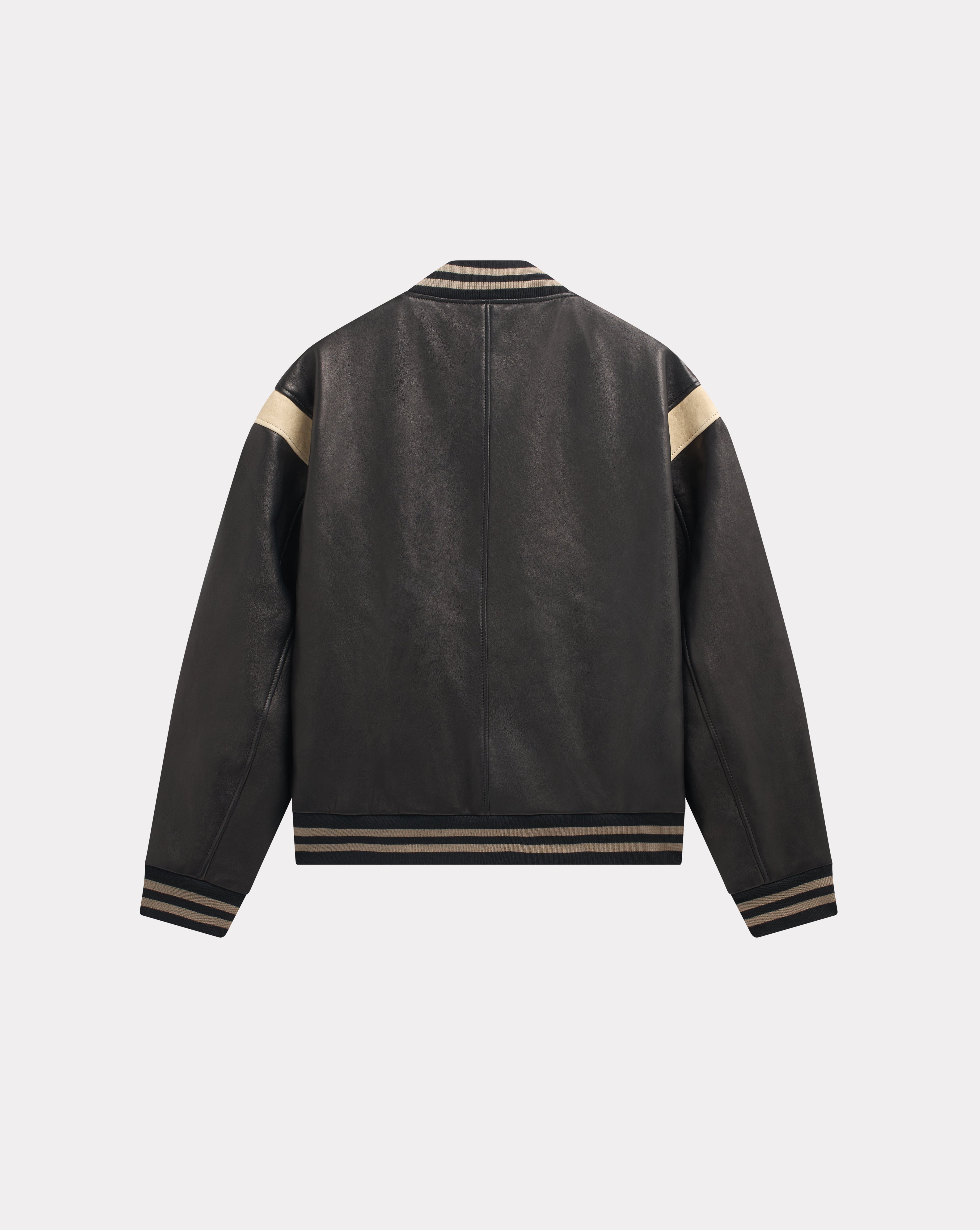 TEDDY VARSITY EN CUIR NOIR